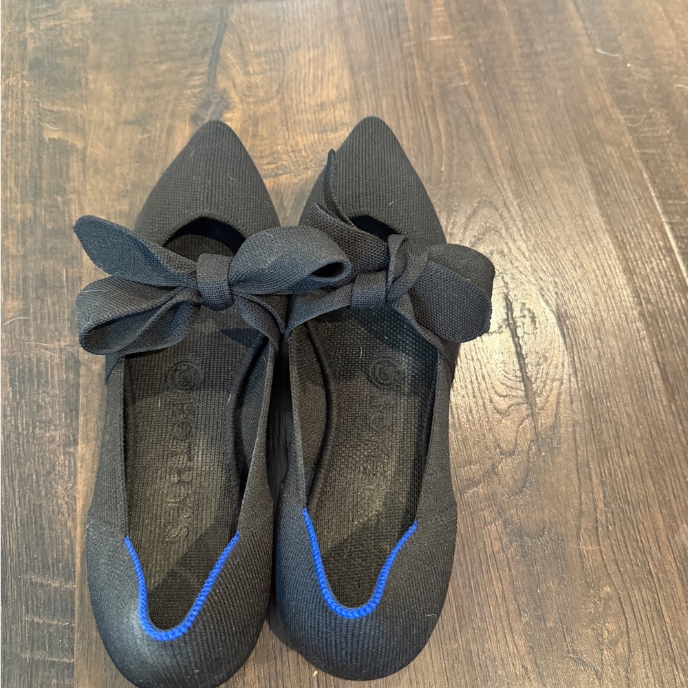 Rothy's Black Mary Jane The Point Flats with Bow